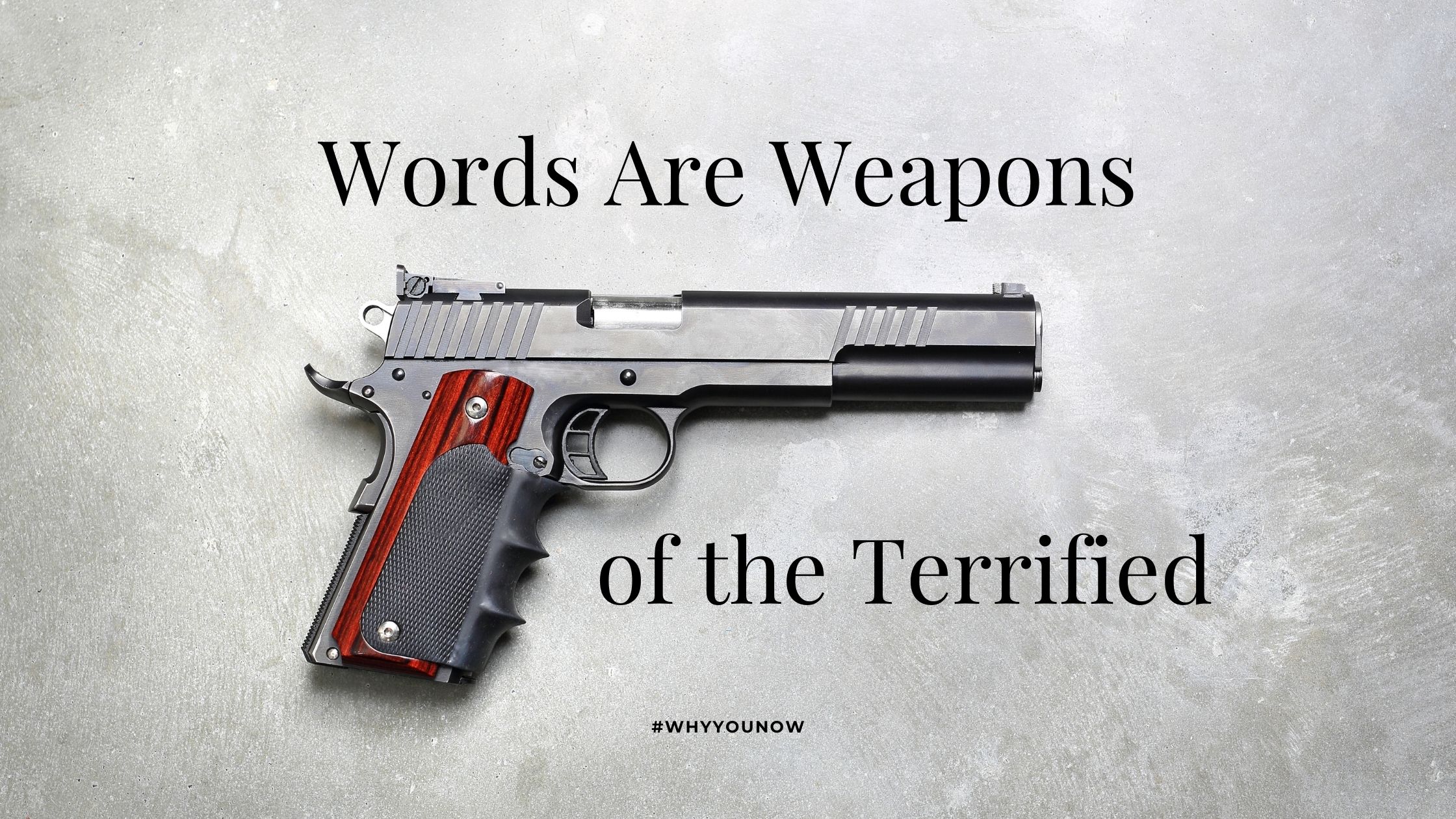 Words Are Weapons of the Terrified - How to Not Let Words Hurt You